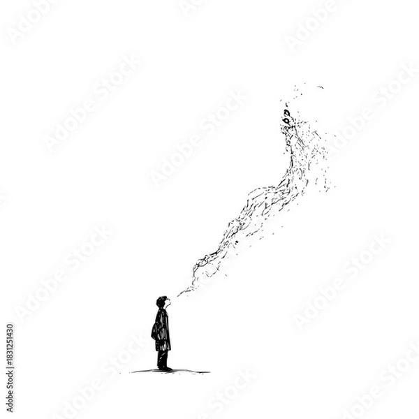 Fototapeta Is that a mountain or a monster? one man's epic adventure against nature's most surreal optical illusion ever