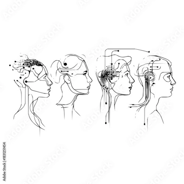 Fototapeta Unveiling the future of minds: a glimpse into the evolution of human consciousness and technology integration