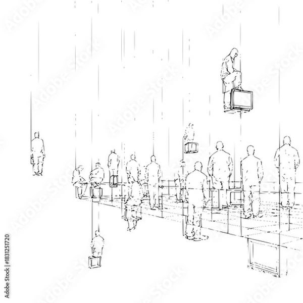 Fototapeta Are we all just living in our own little boxes a surreal exploration of modern isolation and connection