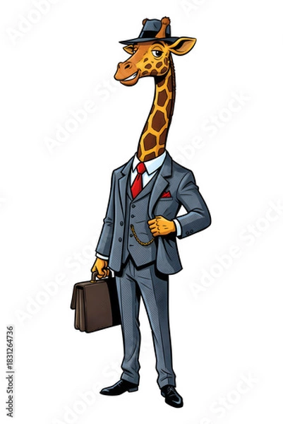 Obraz businessman or agent giraffe