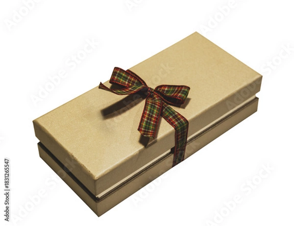 Fototapeta Light beige gift box isolated