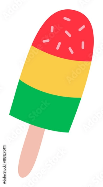 Obraz Colorful watermelon popsicle ice cream sticker for summer dessert and sweet snack