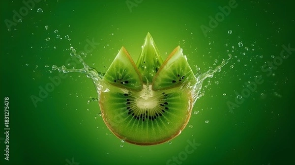 Obraz kiwi with water spray
