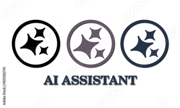 Obraz AI Assistant Badge Logo — Abstract Star Symbol Design