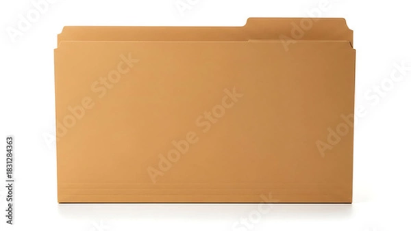 Fototapeta Isolated File Folder A Front View of a Brown Paper Folder on a White Background