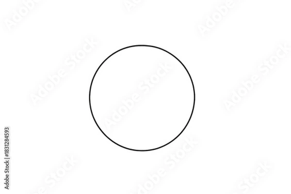 Fototapeta Black outline circle geometric shape on transparent background