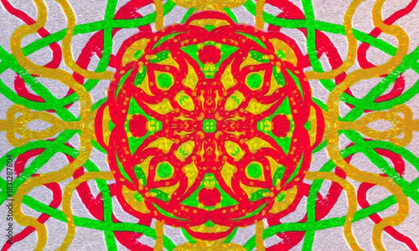 Obraz colorful mandala pattern design illustration reggae color style