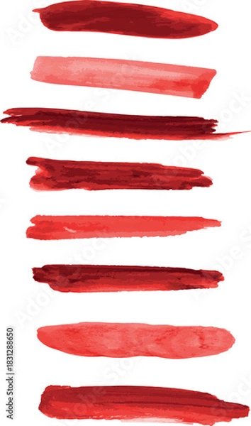Obraz Red Watercolor Brush Marks Pack