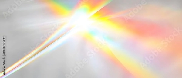 Fototapeta Rainbow light refraction overlay