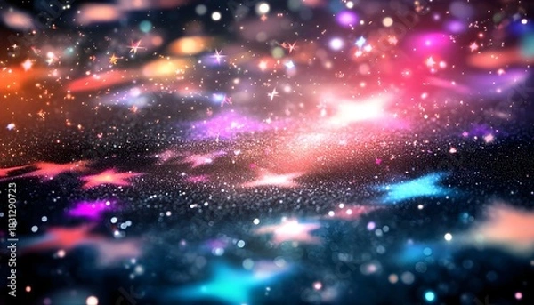 Fototapeta Iridescent light on black background