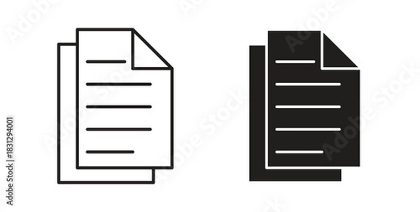 Obraz papers icon symbol. Vector EPS 10. line and glyph icon