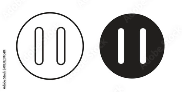 Obraz Pause button icon symbol. Vector EPS 10. line and glyph icon