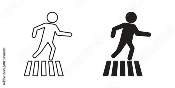 Obraz Pedestrian icon symbol. Vector EPS 10. line and glyph icon