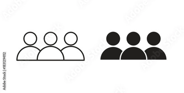 Obraz People group icon symbol. Vector EPS 10. line and glyph icon
