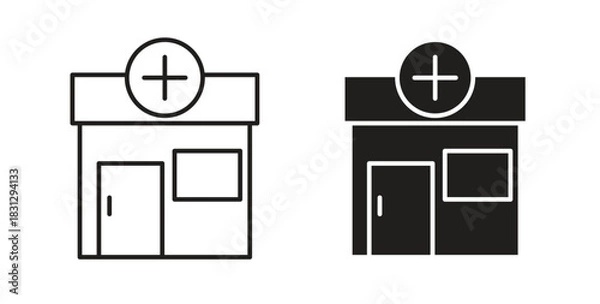 Obraz Pharmacy icon symbol. Vector EPS 10. line and glyph icon