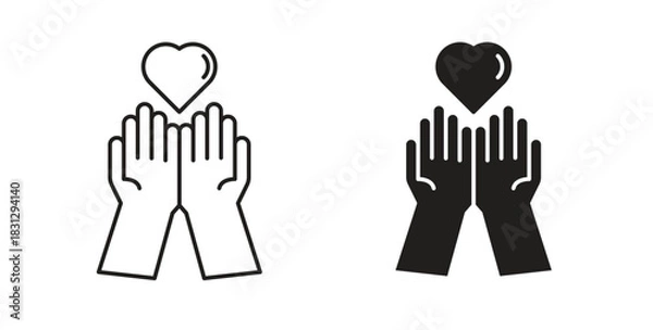 Obraz Philanthropy icon symbol. Vector EPS 10. line and glyph icon