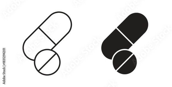 Obraz Pills icon symbol. Vector EPS 10. line and glyph icon