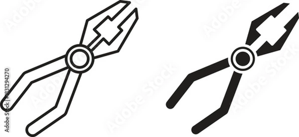 Obraz Pliers icon symbol. Vector EPS 10. line and glyph icon