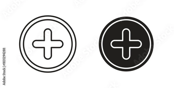 Obraz Plus icon symbol. Vector EPS 10. line and glyph icon