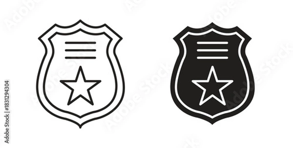 Obraz Police badge icon symbol. Vector EPS 10. line and glyph icon