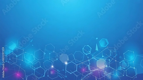 Fototapeta Abstract Blue Hexagonal Network Background