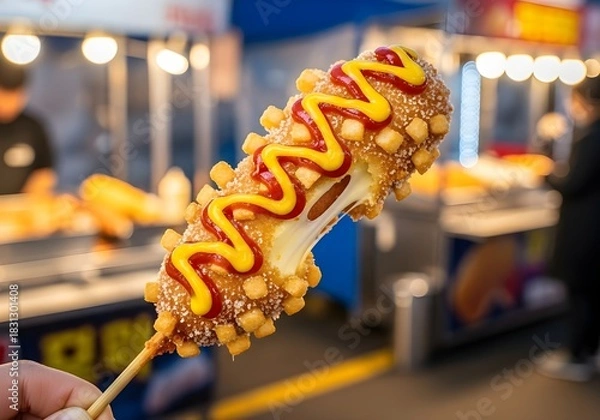 Fototapeta Image of Korean Corn Dog Street Snack
        