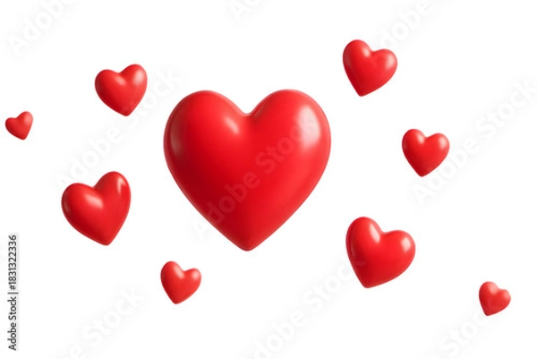 Fototapeta Modern 3D Red Hearts Background with Soft Bokeh – Romantic Valentine’s Day Love Wallpaper