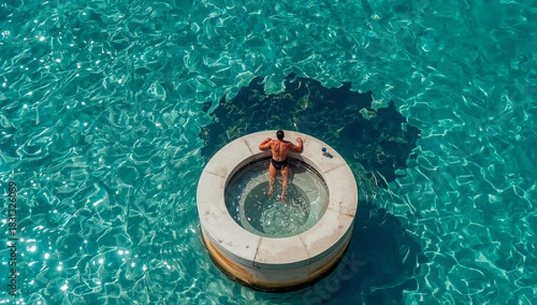 Obraz Aquamarine concrete structures in modern architecture