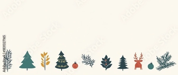 Obraz Christmas-themed holiday lower border frame