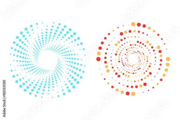 Obraz Dotted Spiral Vortex with Hypnotic  Swirl, Abstract Circular Motion and Minimal Optical Illusion Design