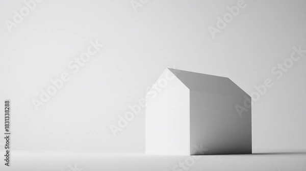 Obraz Simple white house model on a plain background