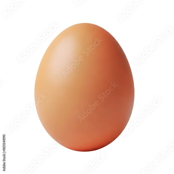 Obraz Single brown chicken egg with smooth shell surface isolated on a transparent background. A brown egg png image isolated on a transparent background.