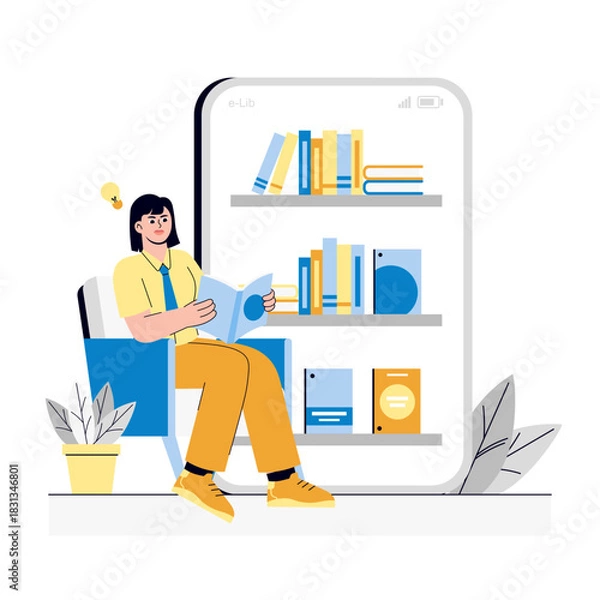 Obraz Digital Library Illustration