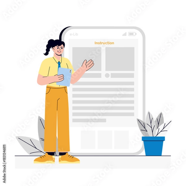 Obraz Female student Reading instruction