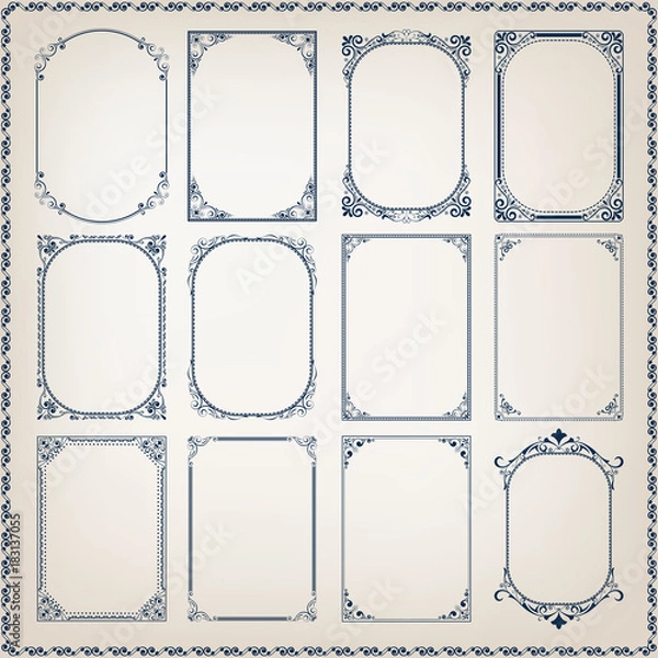 Fototapeta set of vintage frame