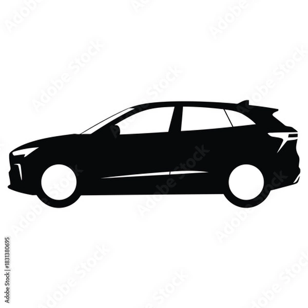 Obraz Silhouette Vector of Compact SUV Car, Transportation and Automobile Concept