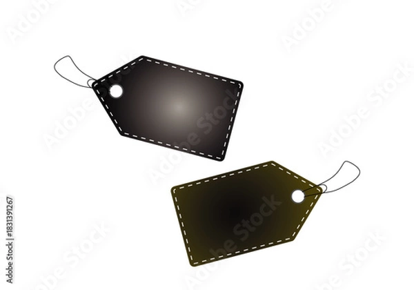 Obraz Dark Stitched Price Tags or Labels with String