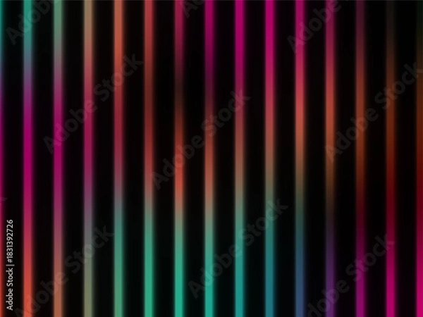 Fototapeta Dark Multicolor Vertical Glow Lines