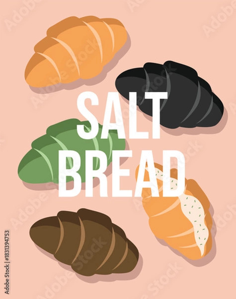 Obraz salt bread vector illustration