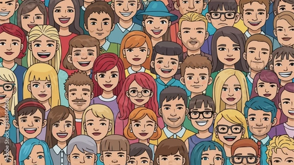 Obraz Diverse group of smiling people of various ages and ethnicities.