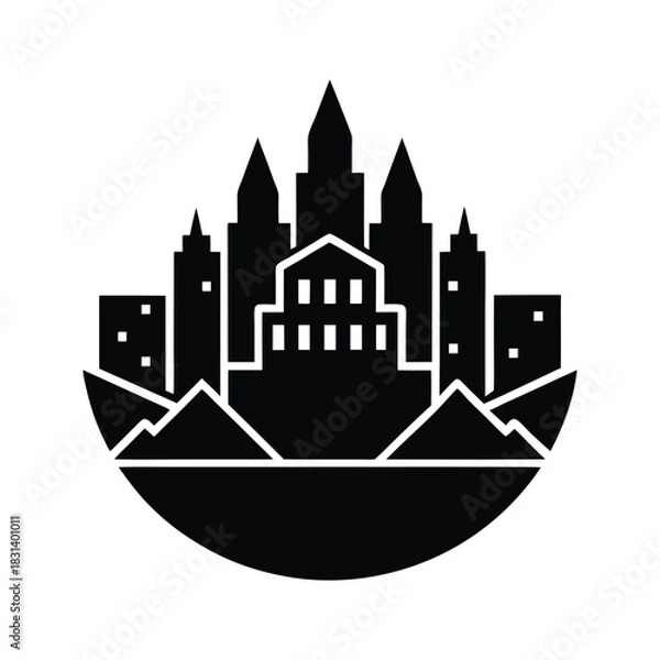 Obraz Urban Silhouette Vector Illustration