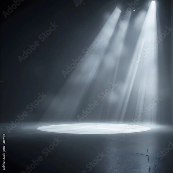 Fototapeta Soft White Spotlight Glow Creating Dramatic Studio Lighting Effect