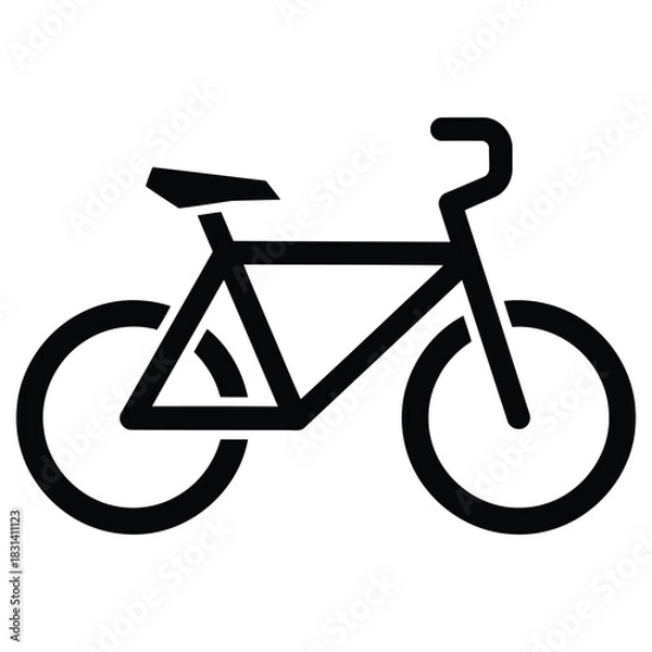 Obraz Minimalist Bicycle Icon Illustration, Eco Transportation, Cycling Symbol, Vector Design Element