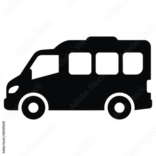 Obraz Van Icon Illustration Isolated on White Background: Transportation, Vehicle, and Car.