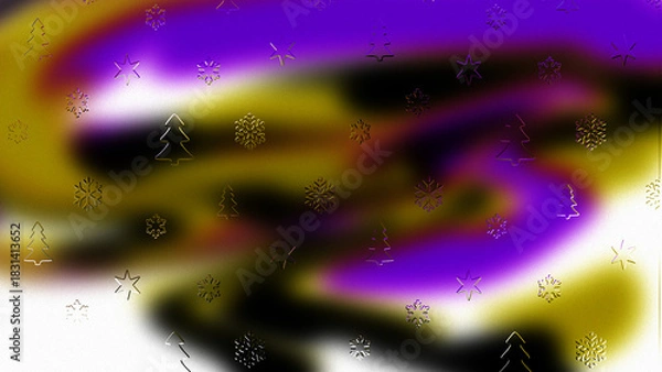 Fototapeta Abstract Deep Red Swirl Background, Subtle Holiday Icons, Festive Christmas Banner