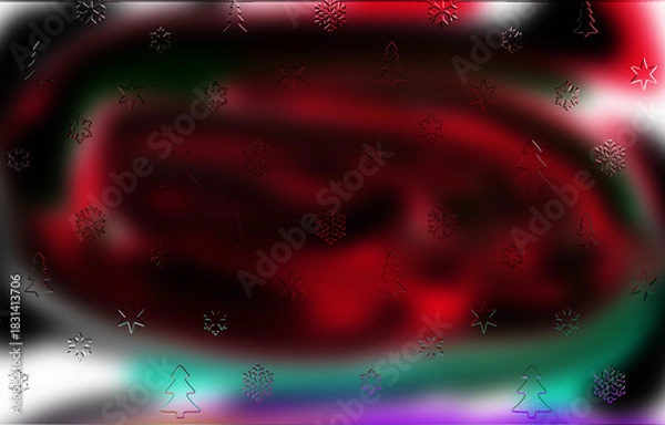 Fototapeta Abstract Blue Winter Background, Sparkling Snowflakes, Bokeh Lights for Christmas Holiday