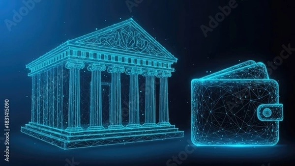 Obraz Digital banking and modern electronic wallet financial technology concept