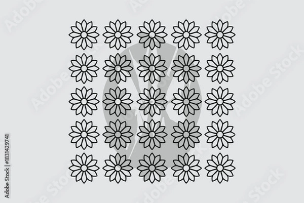 Fototapeta Graphic Design Illustration of a 5x5 Gradient Geometric Shape Grid