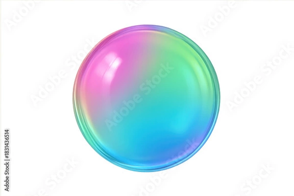 Obraz Iridescent soap bubble floating with rainbow colors
