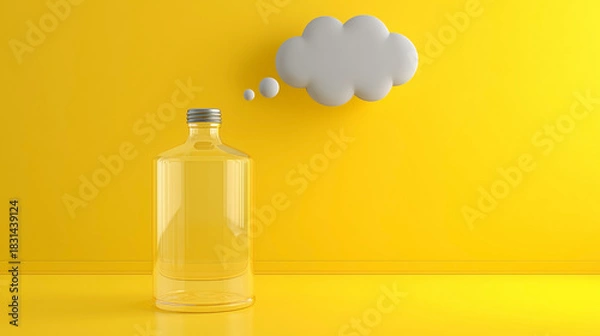 Obraz A clear glass bottle with a silver cap